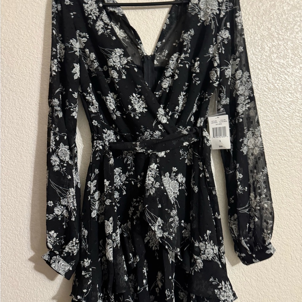 Altar'd State Long Sleeve Wrap Dress for Wedding Guest